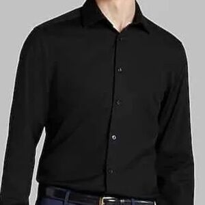 Calvin Klein Long Sleeve Black Cotton Shirt 15.5 34/35 NWT